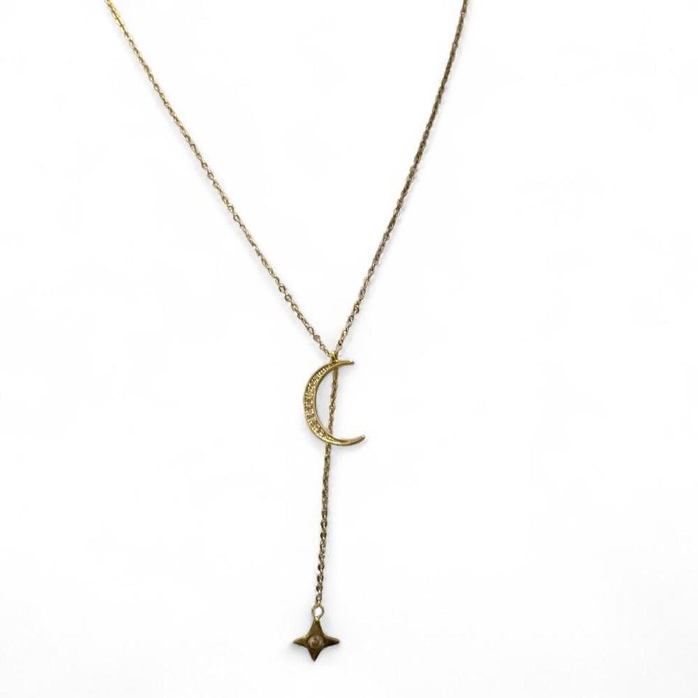 Lili Claspe Rope the Moon Lariat Gold CZ Rachel Zoe Box of Style Necklace